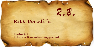 Rikk Borbás névjegykártya